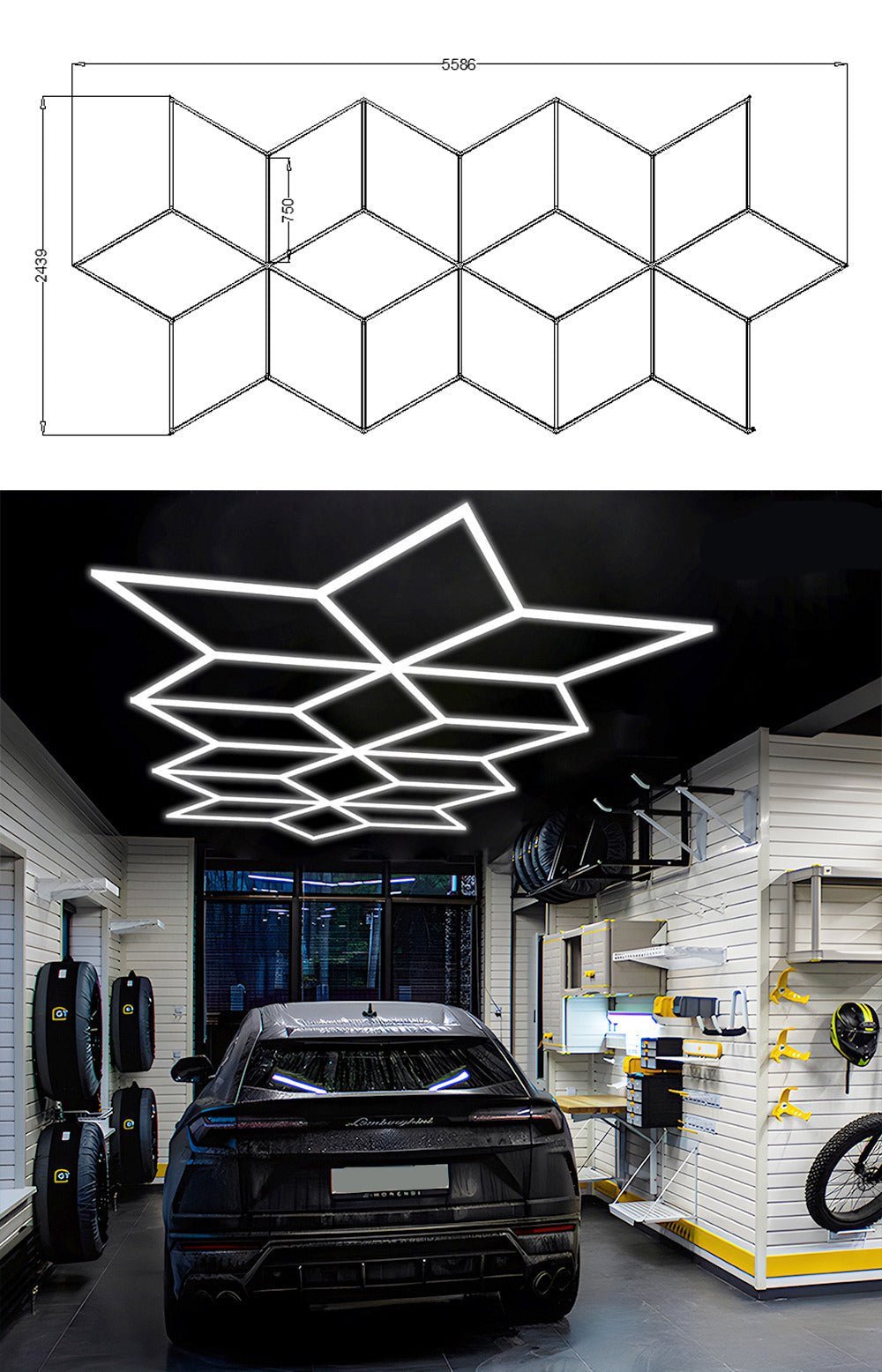 Diamond Series Modular Led Lighting Systems - ZT6103 - Hexagon Lights Modular Floor Tiles