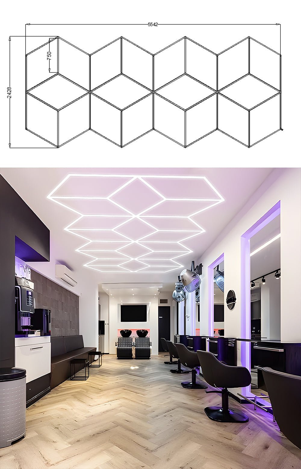 Diamond Series Modular Led Lighting Systems - ZT6104 - Hexagon Lights Modular Floor Tiles