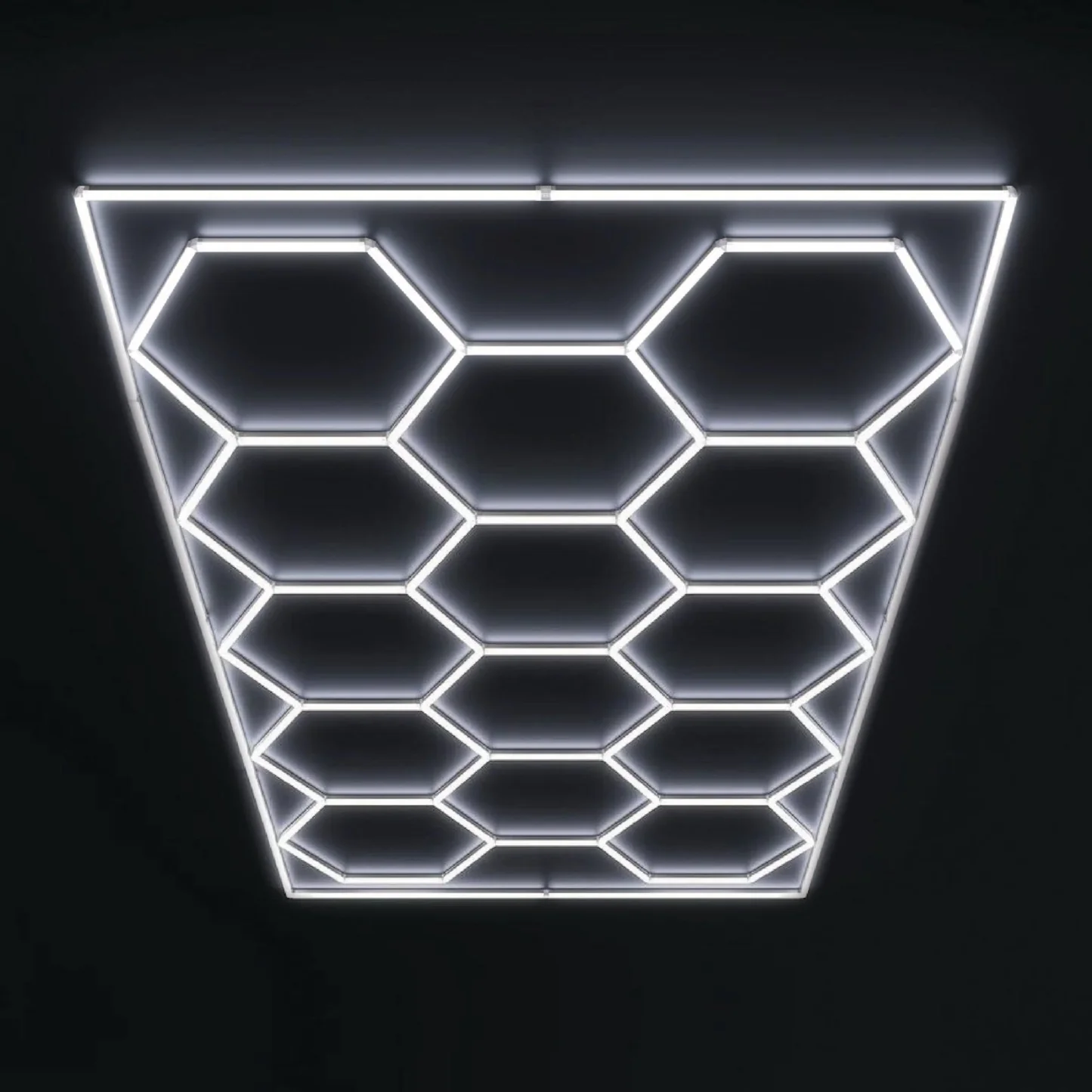 Full 14 hexagon LED light kit with perimeter border, illuminated