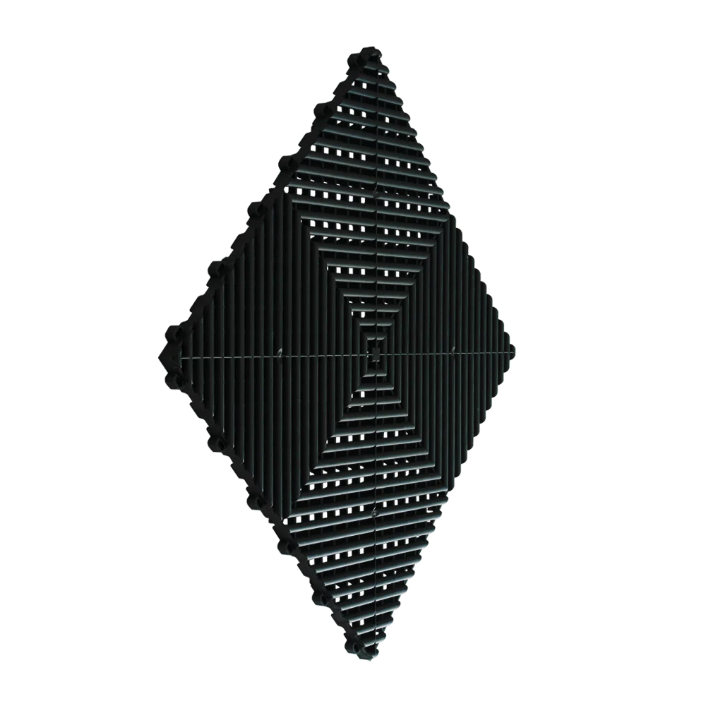Black modular garage floor tile