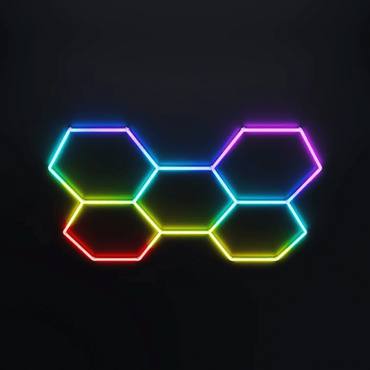 5 Piece RGB Hexagon Modular LED Lighting Kit - Hexagon Lights Modular Floor Tiles