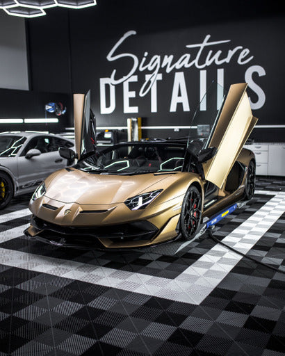 Modular Floor Tiles Black White Lamborghini